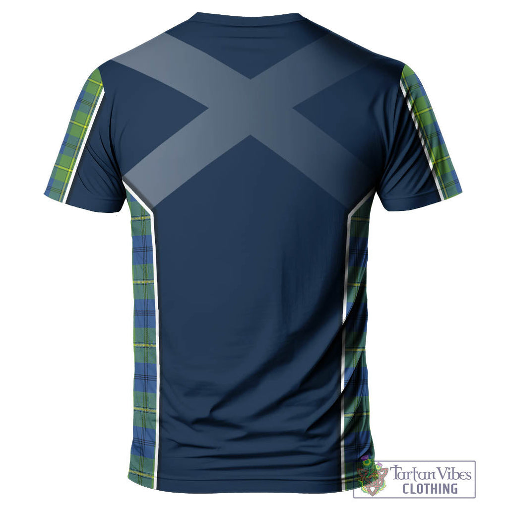 Tartan Vibes Clothing Johnston Ancient Tartan T-Shirt with Family Crest and Scottish Thistle Vibes Sport Style