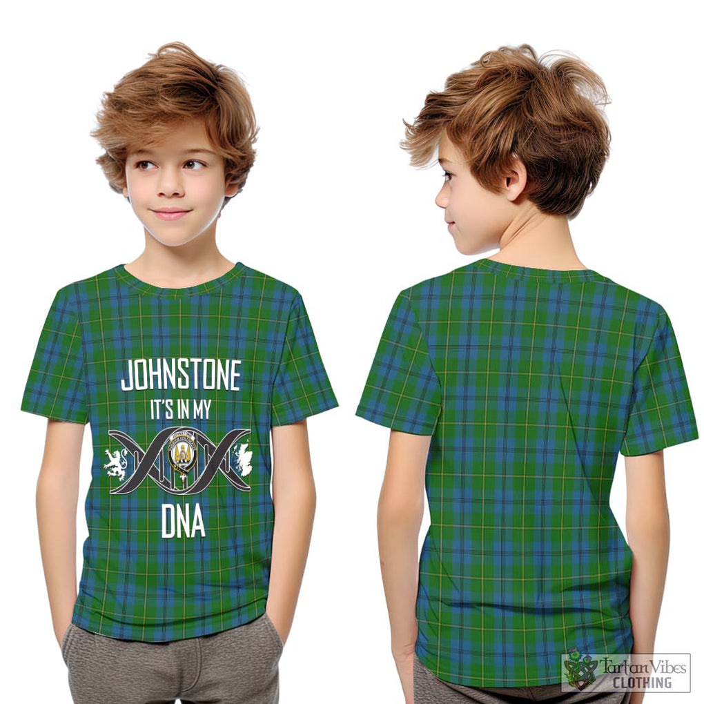 Johnstone (Johnston) Tartan Kid T-Shirt with Family Crest DNA In Me Style Youth XL Size14 - Tartanvibesclothing Shop