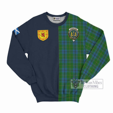 Tartan Vibes Clothing Johnstone Tartan Sweatshirt with Scottish Lion Royal Arm Half Style