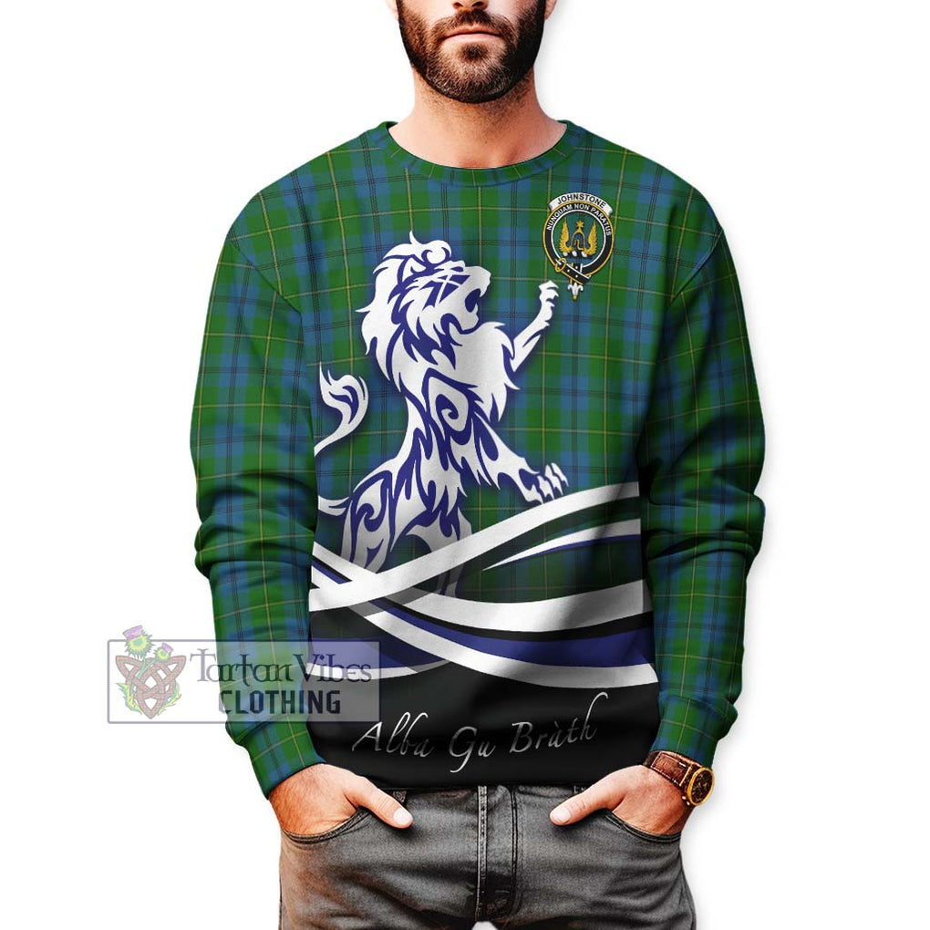 Johnstone (Johnston) Tartan Sweatshirt with Alba Gu Brath Regal Lion Emblem Unisex - Tartanvibesclothing Shop