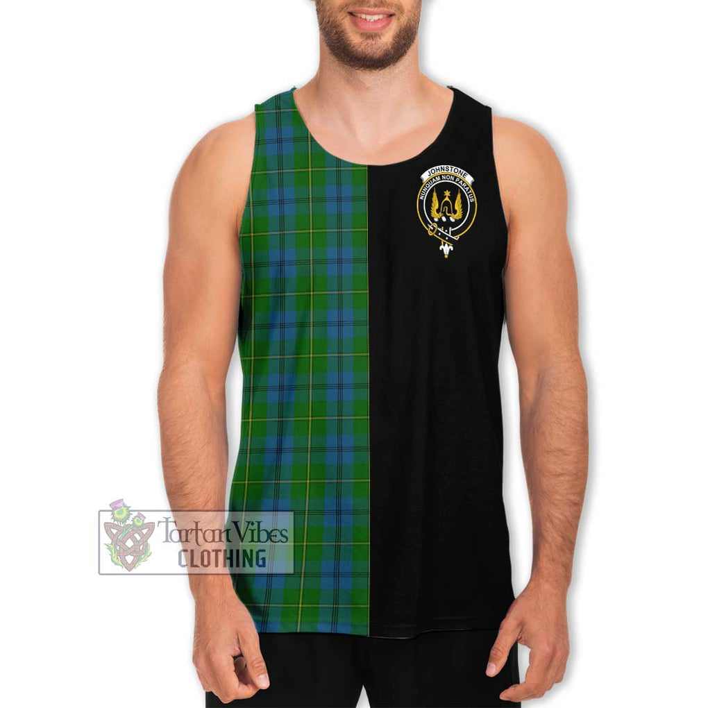 Johnstone (Johnston) Tartan Men's Tank Top with Family Crest and Half Of Me Style Men - Tartanvibesclothing Shop