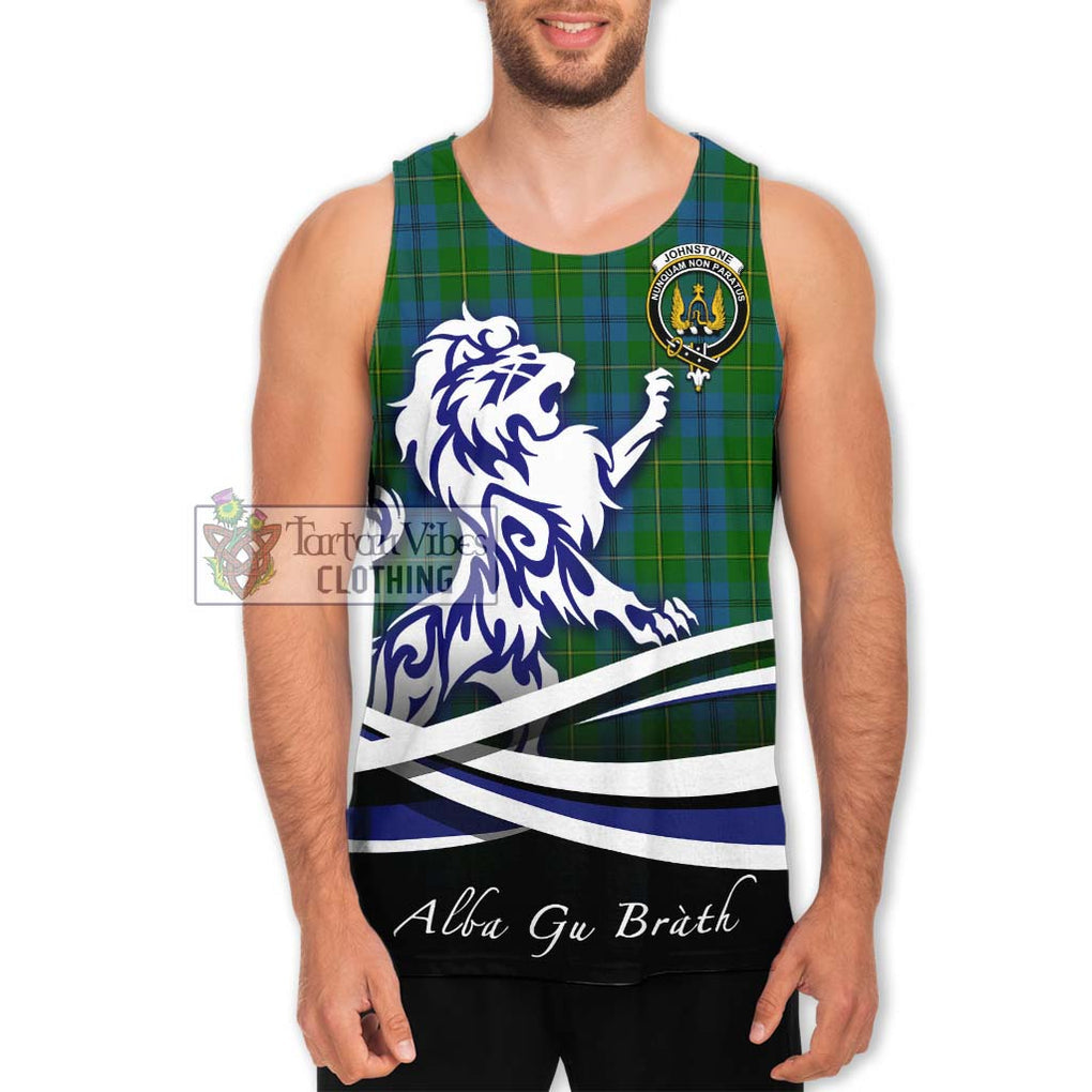 Johnstone (Johnston) Tartan Men's Tank Top with Alba Gu Brath Regal Lion Emblem Men - Tartanvibesclothing Shop
