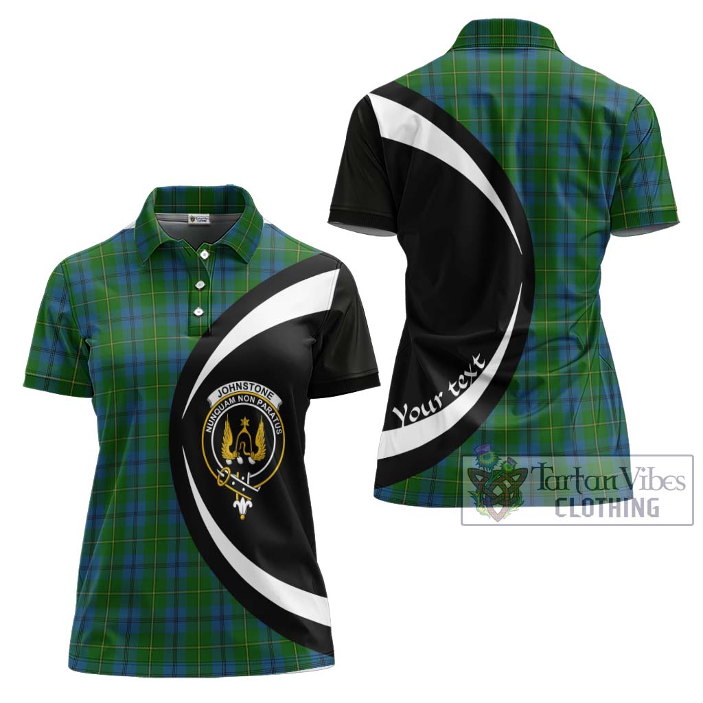 Johnstone (Johnston) Tartan Women's Polo Shirt with Family Crest Circle Style Women - Tartan Vibes Clothing