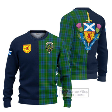 Johnstone (Johnston) Tartan Ugly Sweater Alba with Scottish Lion Royal Arm Half Style