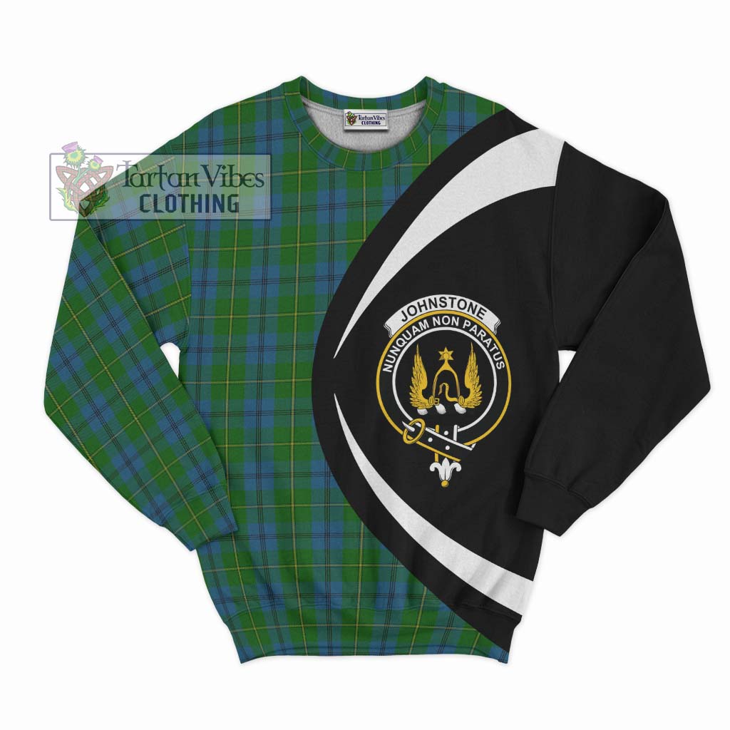 Johnstone (Johnston) Tartan Sweatshirt with Family Crest Circle Style Unisex - Tartan Vibes Clothing