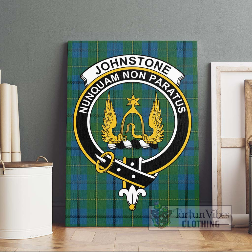Johnstone (Johnston) Tartan Canvas Print Wall Art with Family Crest Without Frame - Tartan Vibes Clothing