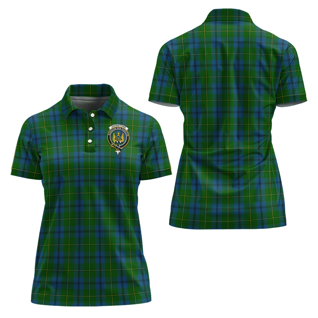 Johnstone (Johnston) Tartan Polo Shirt with Family Crest For Women Women - Tartan Vibes Clothing