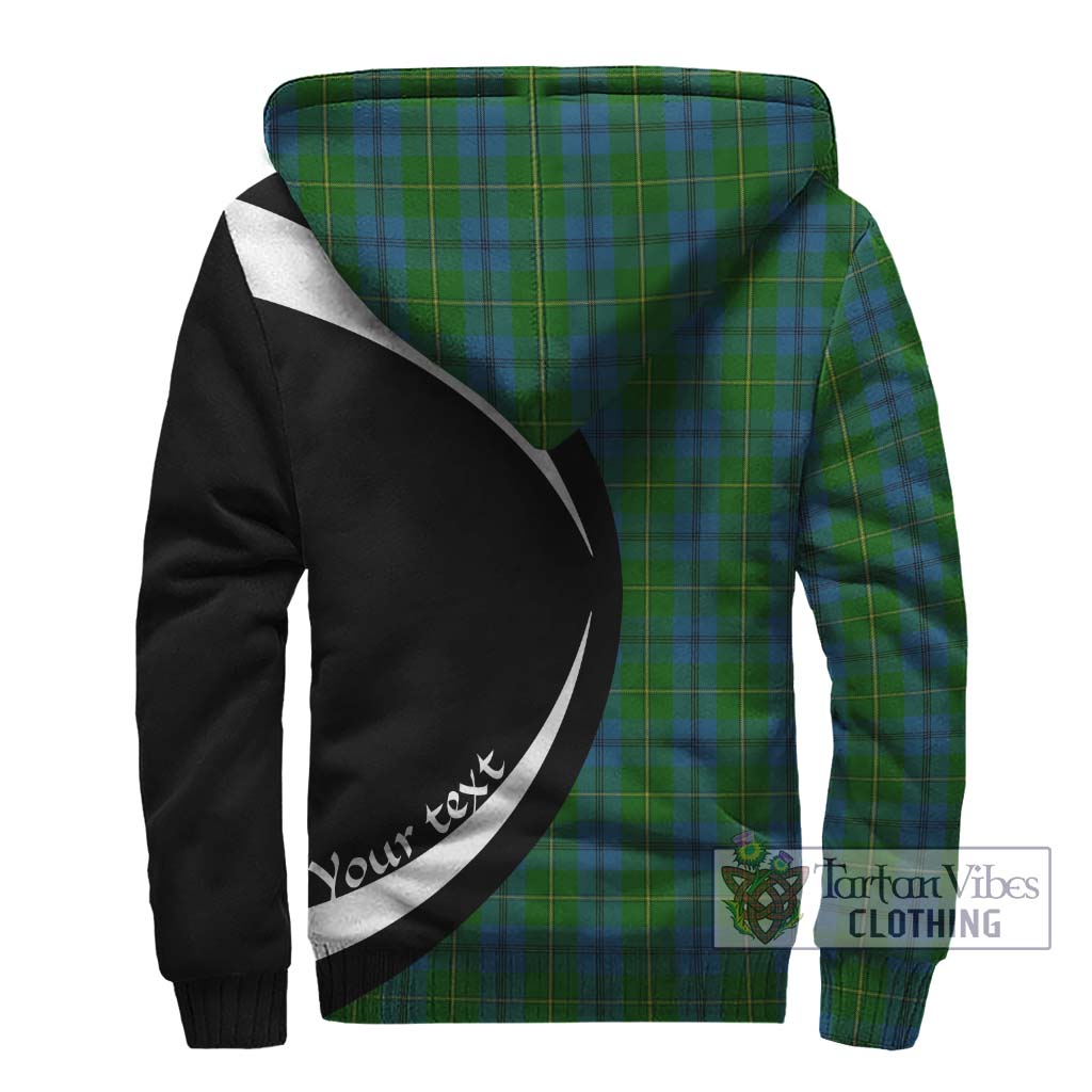 Johnstone (Johnston) Tartan Sherpa Hoodie with Family Crest Circle Style - Tartan Vibes Clothing