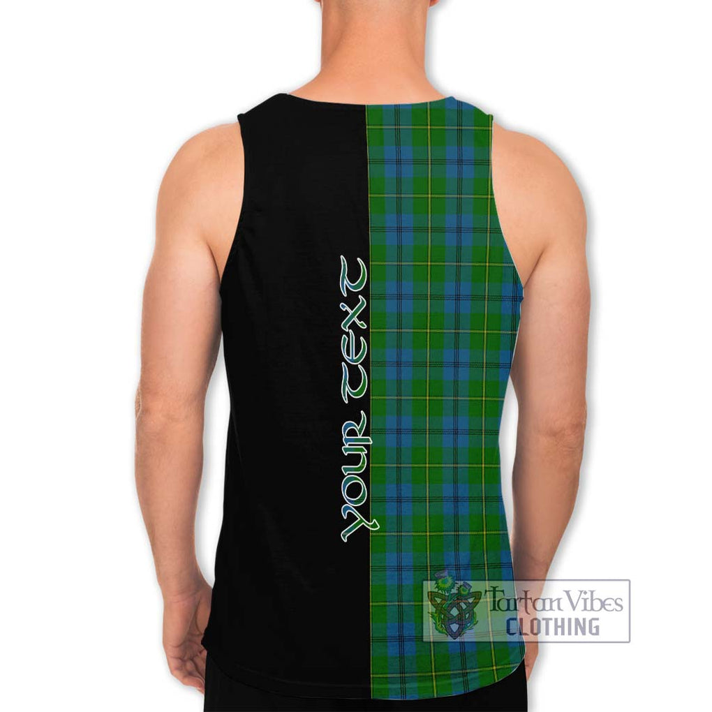 Johnstone (Johnston) Tartan Men's Tank Top with Family Crest and Half Of Me Style - Tartanvibesclothing Shop