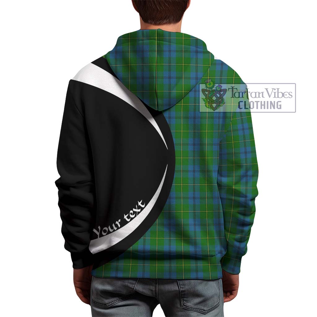 Tartan Vibes Clothing Johnstone Tartan Hoodie with Family Crest Circle Style
