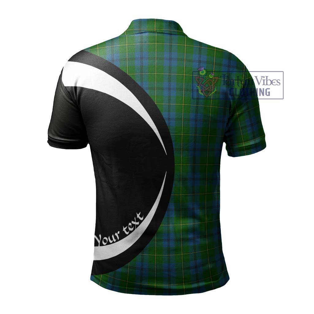 Johnstone (Johnston) Tartan Men's Polo Shirt with Family Crest Circle Style - Tartan Vibes Clothing