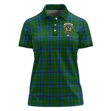 Johnstone Tartan Polo Shirt with Family Crest For Women