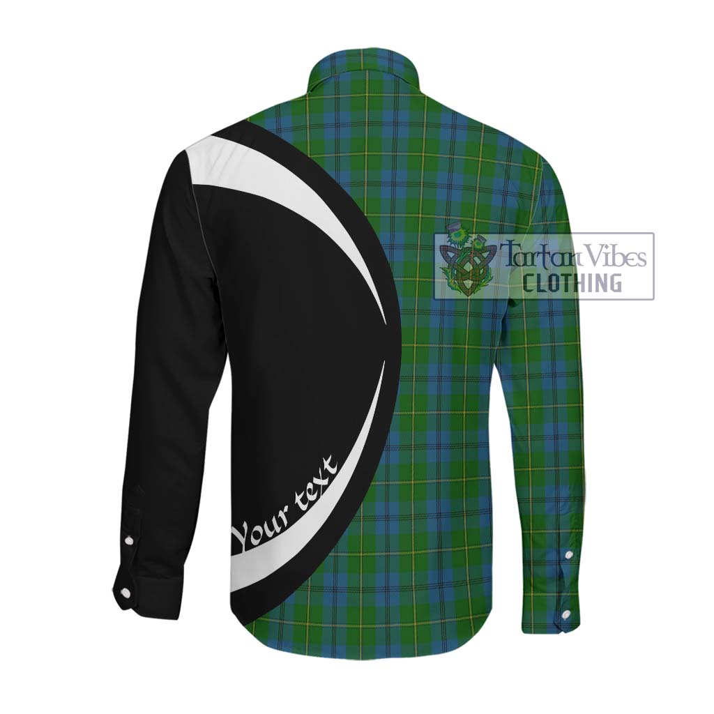 Johnstone (Johnston) Tartan Long Sleeve Button Up with Family Crest Circle Style Men's Shirt - Tartan Vibes Clothing