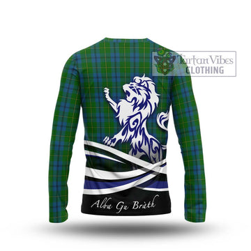 Johnstone (Johnston) Tartan Long Sleeve T-Shirt with Alba Gu Brath Regal Lion Emblem - Tartanvibesclothing Shop