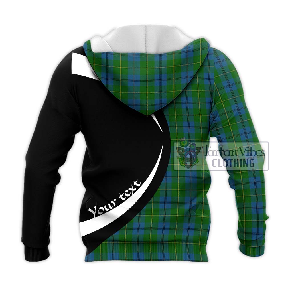 Johnstone (Johnston) Tartan Knitted Hoodie with Family Crest Circle Style - Tartan Vibes Clothing