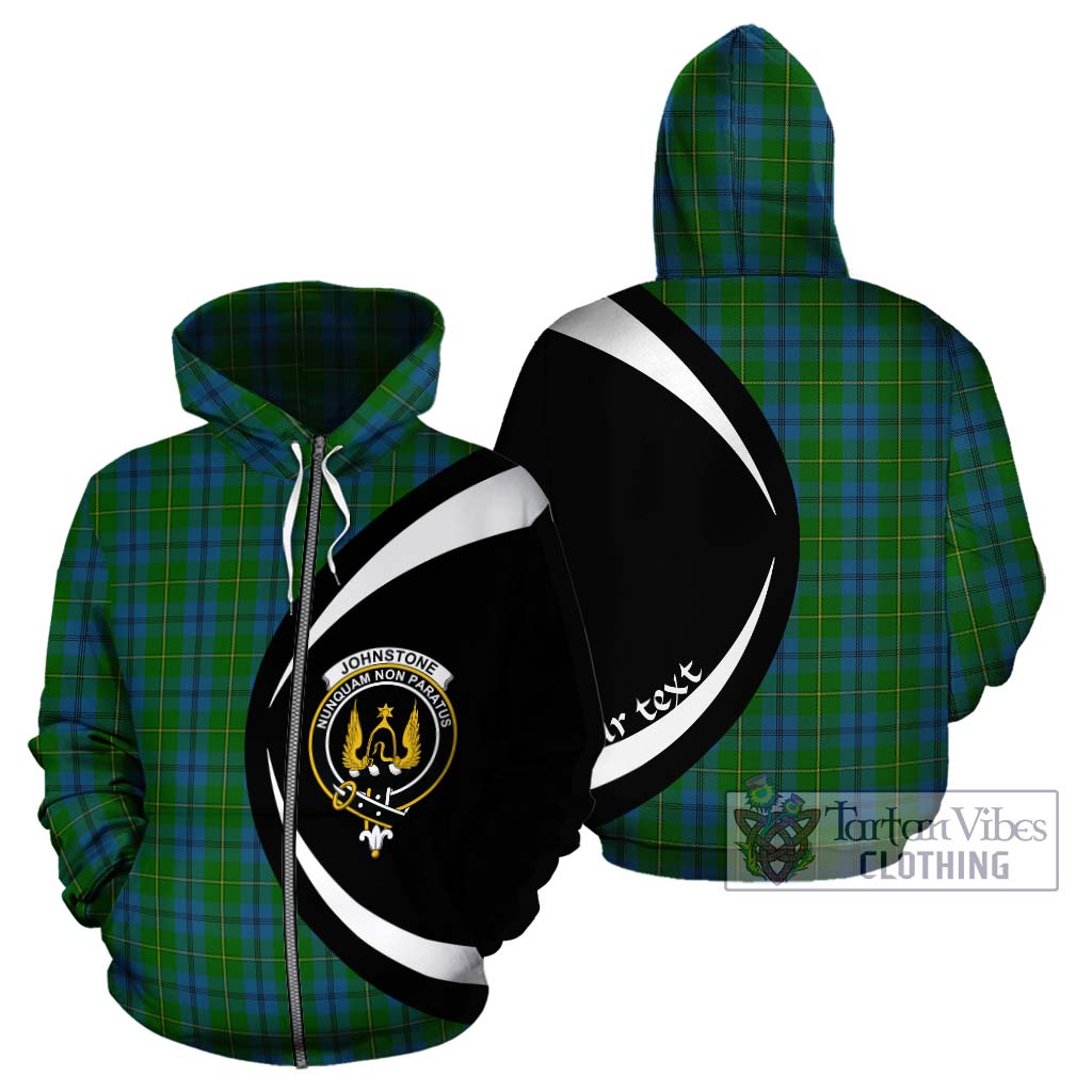 Tartan Vibes Clothing Johnstone Tartan Hoodie with Family Crest Circle Style