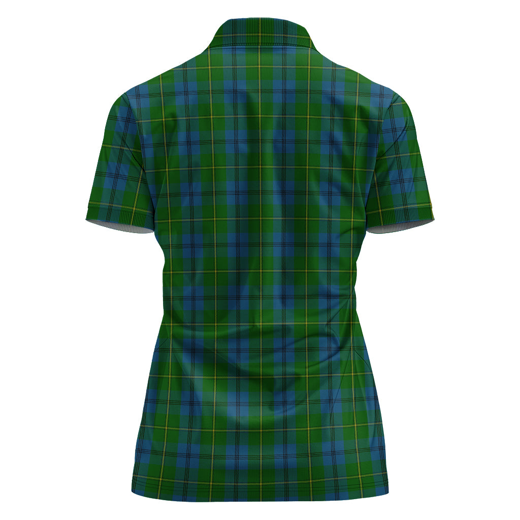 Johnstone (Johnston) Tartan Polo Shirt with Family Crest For Women - Tartan Vibes Clothing