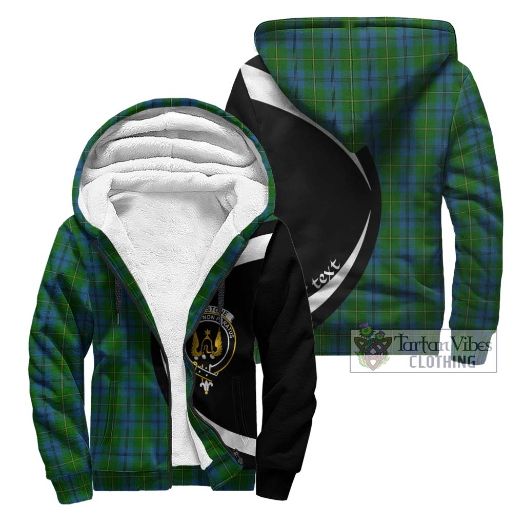 Johnstone (Johnston) Tartan Sherpa Hoodie with Family Crest Circle Style Unisex - Tartan Vibes Clothing