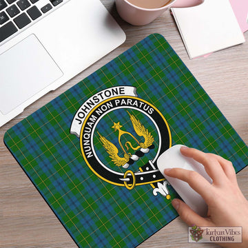 Johnstone Tartan Mouse Pad with Family Crest