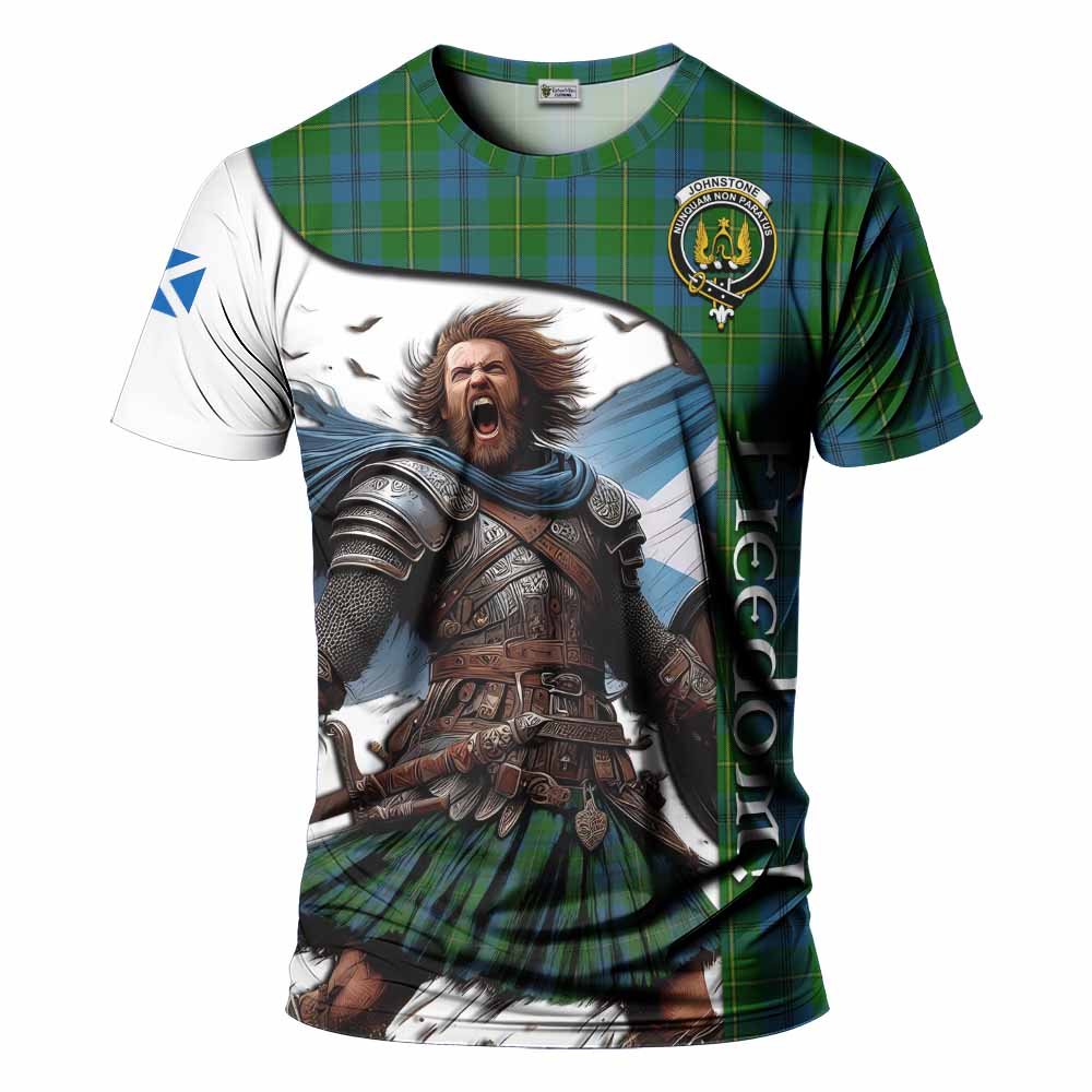 Johnstone (Johnston) Crest Tartan T-Shirt Inspired by the Freedom of Scottish Warrior