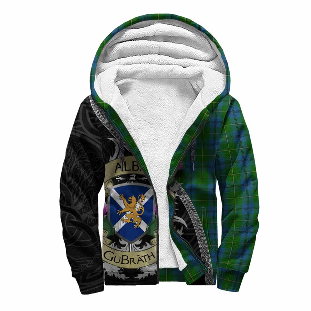 Tartan Vibes Clothing Johnstone (Johnston) Tartan Family Crest Sherpa Hoodie Lion Rampant Royal Thistle Shield Celtic Inspired