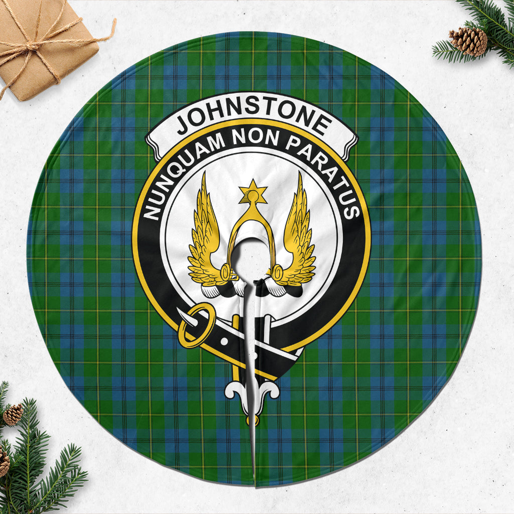 Johnstone-Johnston Tartan Christmas Tree Skirt with Family Crest - Tartanvibesclothing