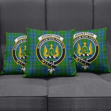Johnstone-Johnston Tartan Pillow Cover with Family Crest Square Pillow Cover - Tartanvibesclothing