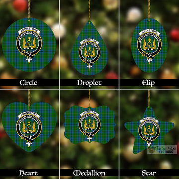 Johnstone (Johnston) Tartan Christmas Aluminium Ornament with Family Crest