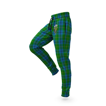 Johnstone Tartan Joggers Pants with Family Crest