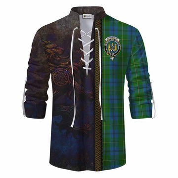 Johnstone (Johnston) Tartan Family Crest Ghillie Kilt Shirt Alba Gu Brath Be Brave Lion Ancient Style