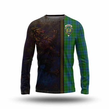 Johnstone (Johnston) Tartan Family Crest Long Sleeve T-Shirt Alba Gu Brath Be Brave Lion Ancient Style