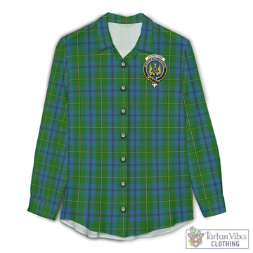 Johnstone Tartan Womens Casual Shirt with Family Crest