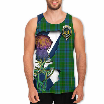 Johnstone (Johnston) Tartan Family Crest Men's Tank Top Scottish Thistle Celtic Inspired