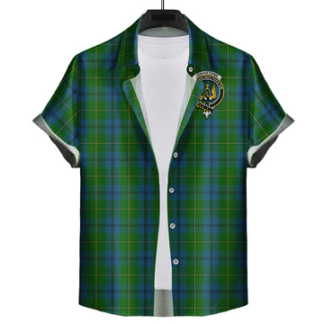 Johnstone (Johnston) Tartan Hawaiian Shirt with Family Crest