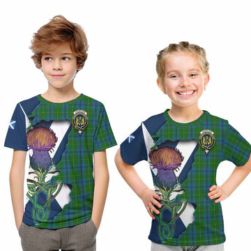 Tartan Vibes Clothing Johnstone (Johnston) Tartan Family Crest Kid T-Shirt Scottish Thistle Celtic Inspired