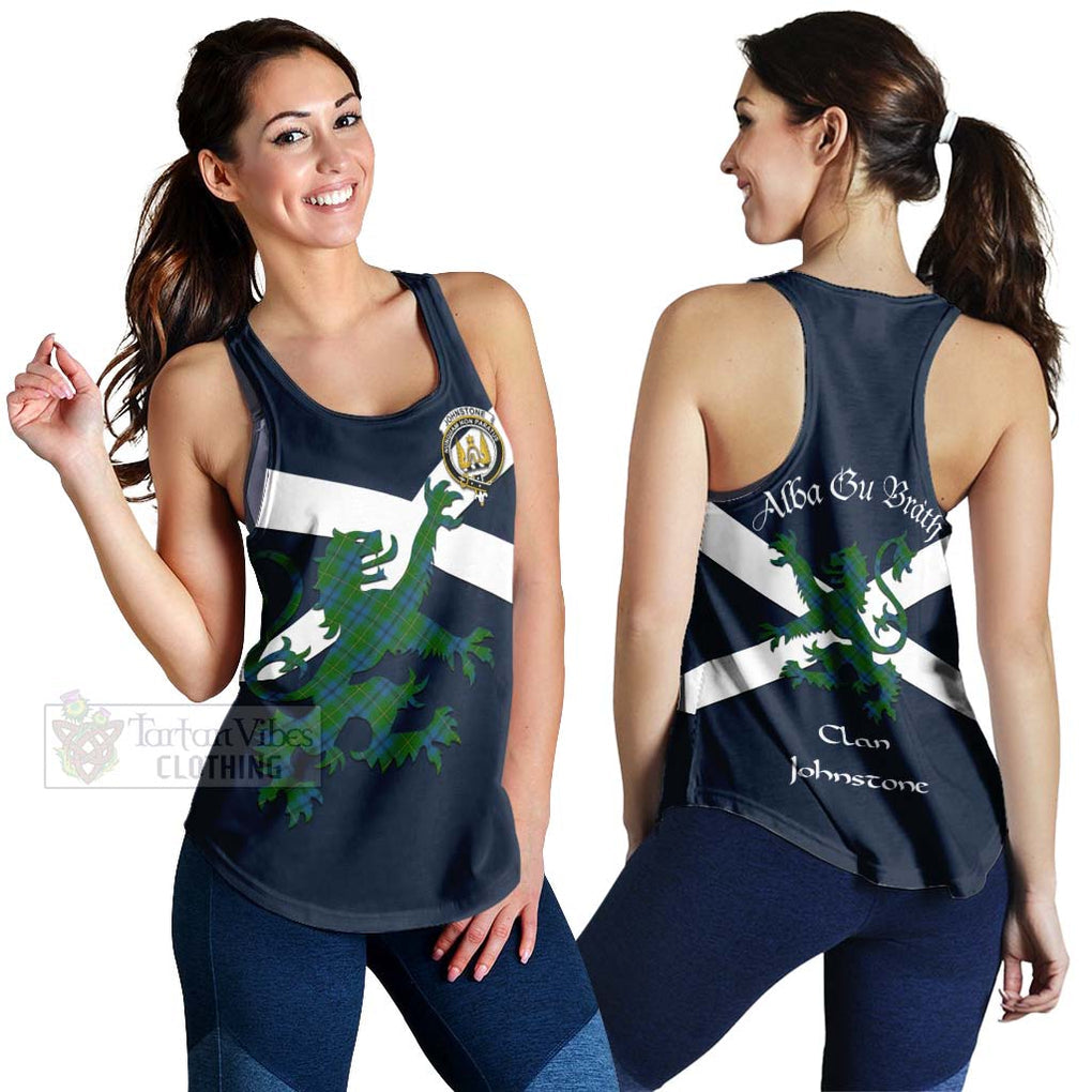 Tartan Vibes Clothing Johnstone (Johnston) Tartan Lion Rampant Women's Racerback Tanks – Proudly Display Your Heritage with Alba Gu Brath and Clan Name