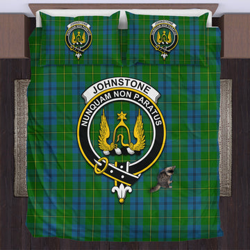 Johnstone-Johnston Tartan Bedding Set with Family Crest