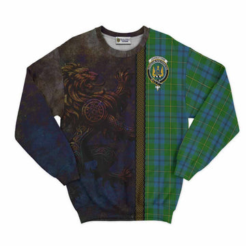 Johnstone (Johnston) Tartan Family Crest Sweatshirt Alba Gu Brath Be Brave Lion Ancient Style