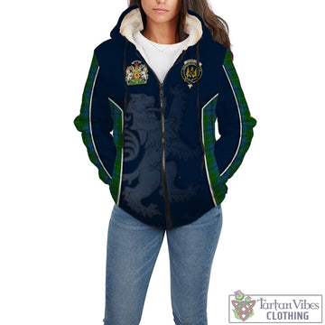 Johnstone-Johnston Tartan Sherpa Hoodie with Family Crest and Lion Rampant Vibes Sport Style