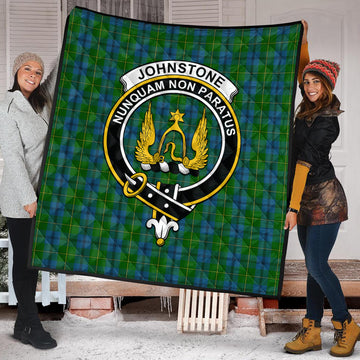 Johnstone-Johnston Tartan Quilt with Family Crest