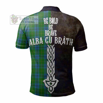 Johnstone (Johnston) Tartan Family Crest Polo Shirt Alba Gu Brath Be Brave Lion Ancient Style
