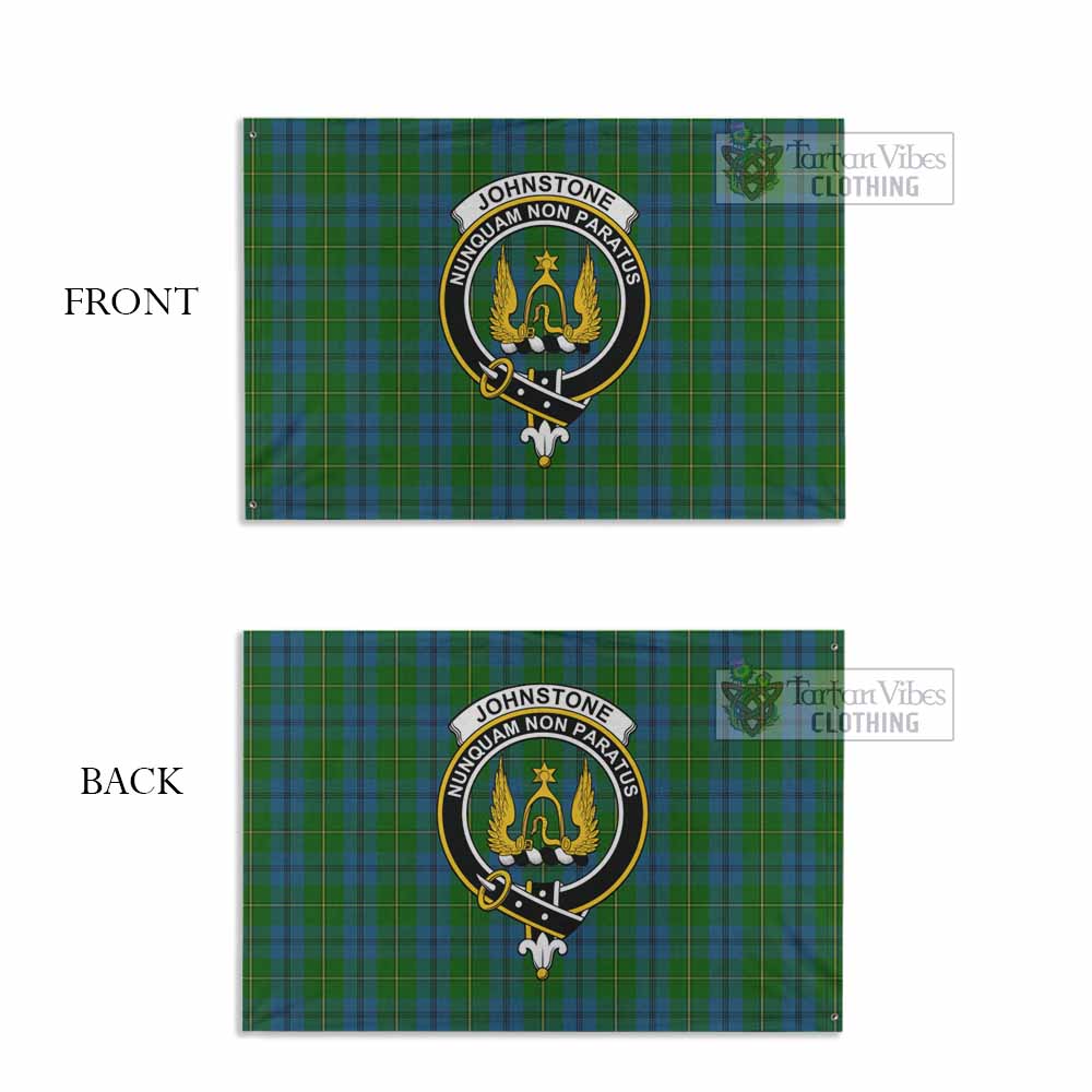 Tartan Vibes Clothing Johnstone (Johnston) Tartan House Flag with Family Crest