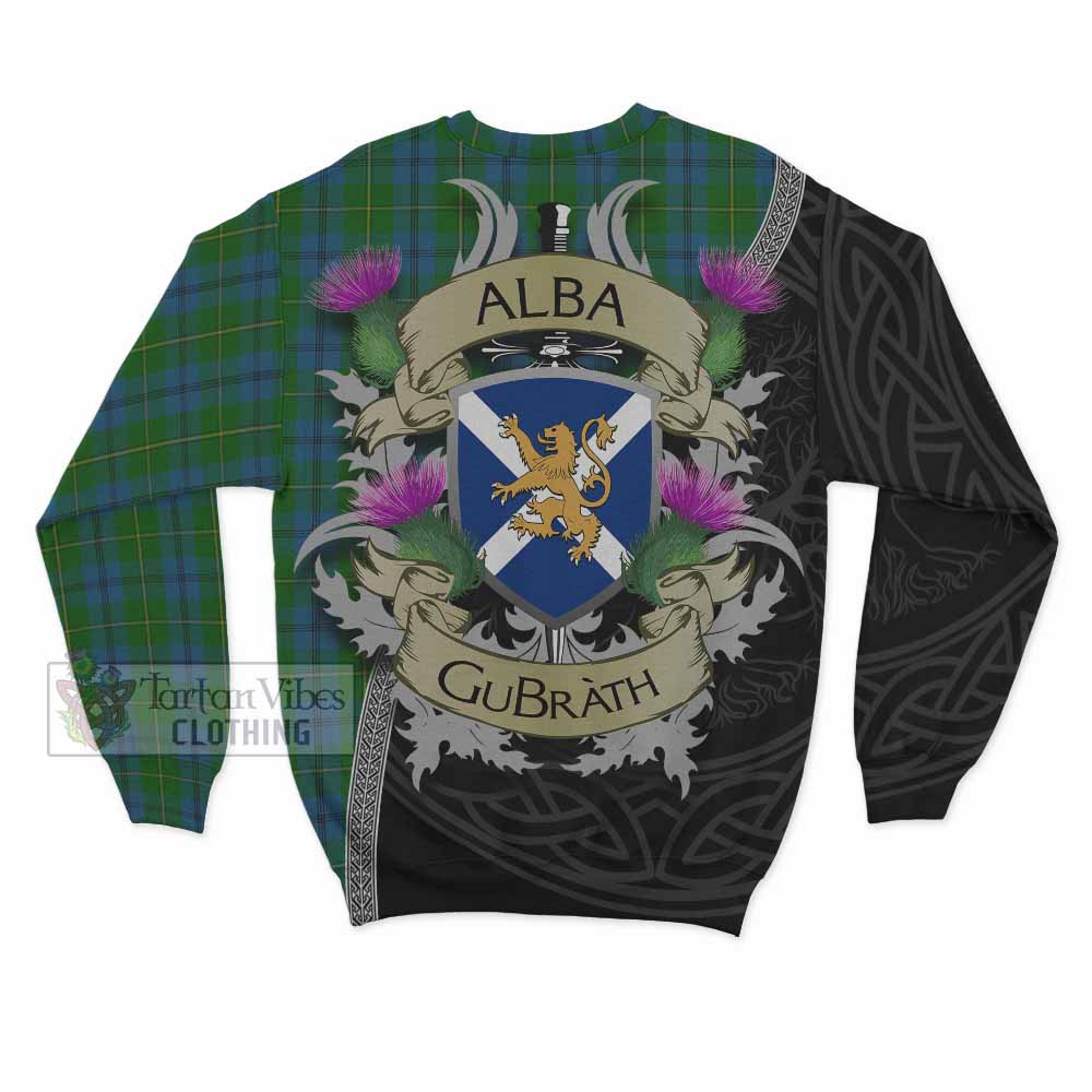 Tartan Vibes Clothing Johnstone (Johnston) Tartan Family Crest Sweatshirt Lion Rampant Royal Thistle Shield Celtic Inspired