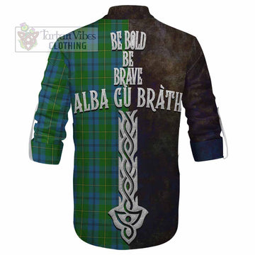 Johnstone (Johnston) Tartan Family Crest Ghillie Kilt Shirt Alba Gu Brath Be Brave Lion Ancient Style