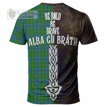 Johnstone (Johnston) Tartan Family Crest T-Shirt Alba Gu Brath Be Brave Lion Ancient Style