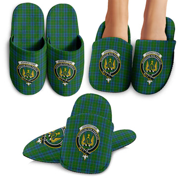 Johnstone-Johnston Tartan Home Slippers with Family Crest