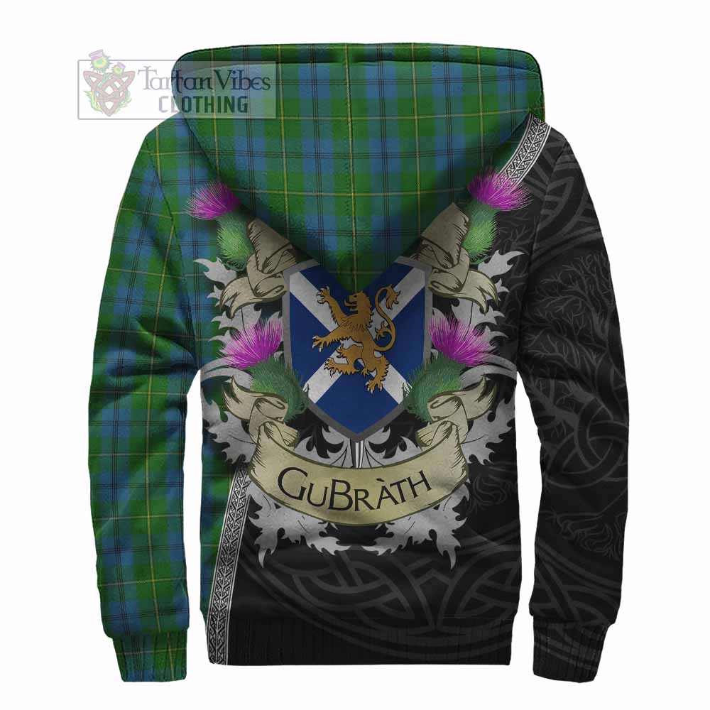 Tartan Vibes Clothing Johnstone (Johnston) Tartan Family Crest Sherpa Hoodie Lion Rampant Royal Thistle Shield Celtic Inspired