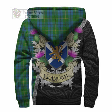 Tartan Vibes Clothing Johnstone (Johnston) Tartan Family Crest Sherpa Hoodie Lion Rampant Royal Thistle Shield Celtic Inspired