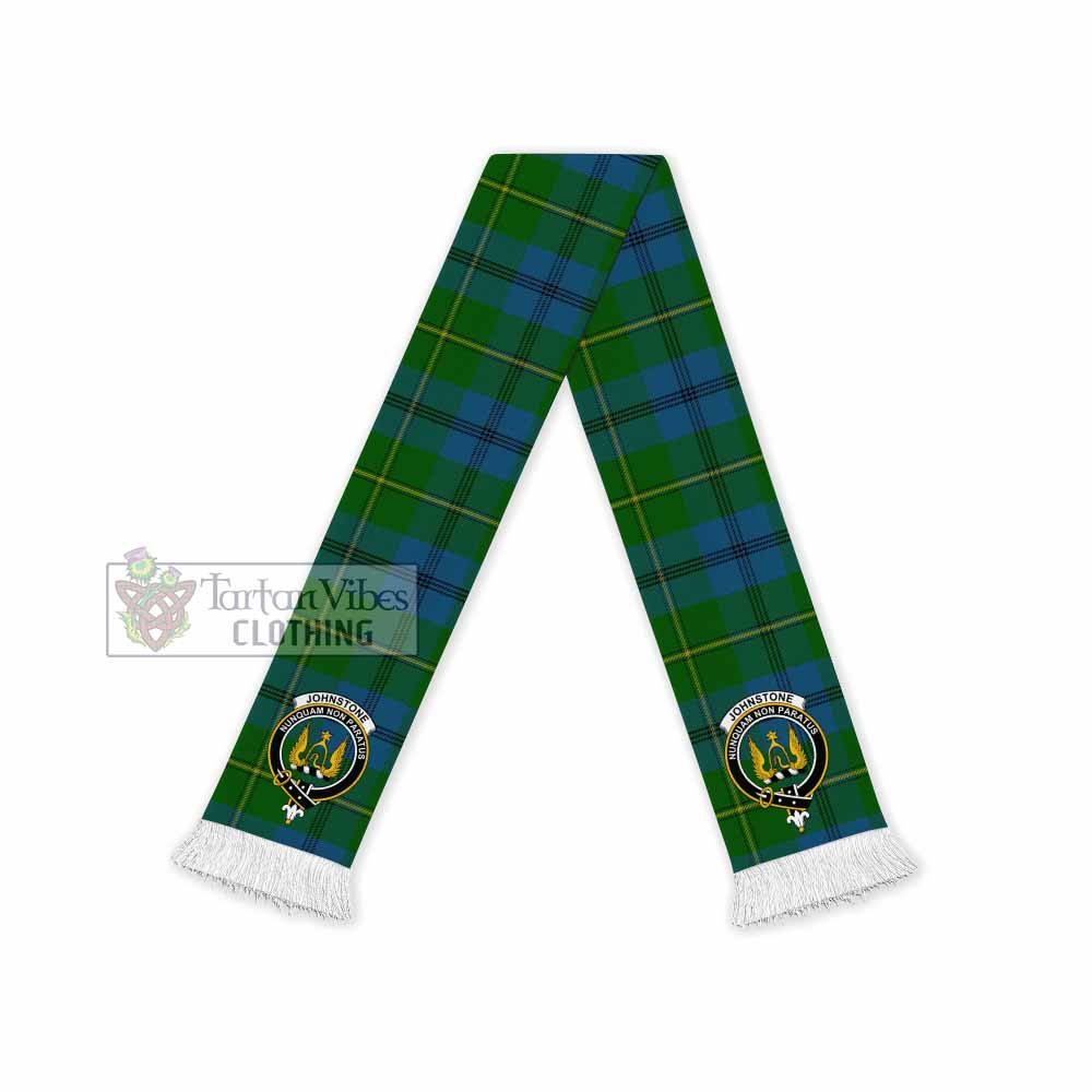 Tartan Vibes Clothing Johnstone (Johnston) Tartan Ruffneck Scarf with Family Crest