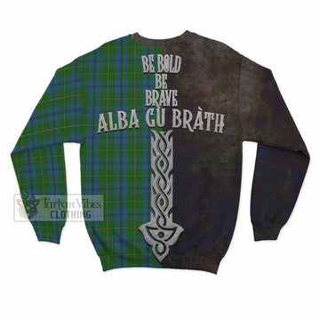 Johnstone (Johnston) Tartan Family Crest Sweatshirt Alba Gu Brath Be Brave Lion Ancient Style